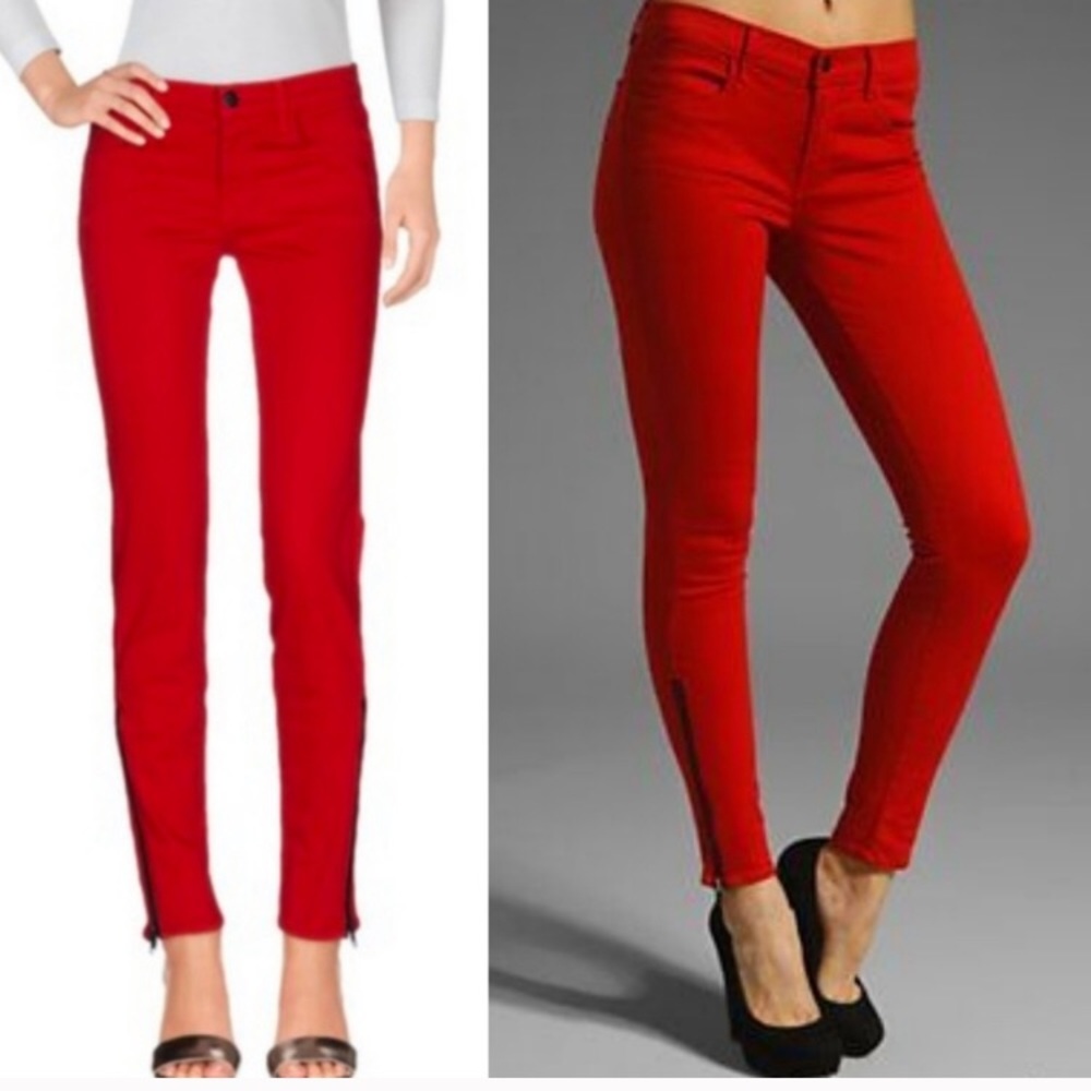 J Brand Great Red Skinny Jeans